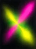 Nevel schilderij, kruisende diagonalen in Neon Nachtclub