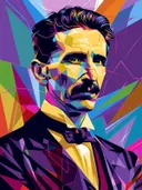 Laagpolygonaal portret van uitvinder
