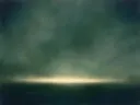Nevel schilderij, lage horizon in Nacht