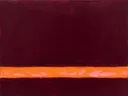 Paletmes abstract schilderij, lage horizon in blush en bourgondie
