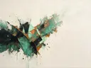 Kwastslag schilderij, lagen in de hoek in Koper en Patina