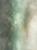 Lagen in diep zeegroen, kleurvelden schilderij, lagen