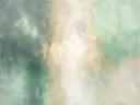 Lagen in donker zeegroen, kleurvelden schilderij, lagen