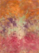 Kleurvelden schilderij, lagen in fel magenta