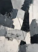 Kwastslag schilderij, lagen in Grafiet Mono