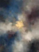 Nevel schilderij, lagen in Royal Blauw