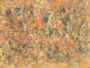 Action painting schilderij, lagen (drip) in fel koraal