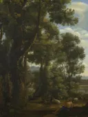 Landschap met een geitenhoeder en zijn geiten van Claude Lorrain: landschap