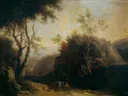 Landschap met herberg en Romeins aquaduct van Pieter Spierinckx: landschap