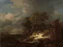 Landschapsschilderij 'Landschap met Ruïnes' naar Jacob van Ruisdael