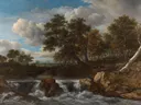 Landschapsschilderij 'Landschap met Waterval' naar Jacob van Ruisdael