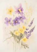 Schilderij van lavendel en veldbloemen