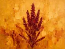 Lavendel in bordeaux, schilderij van lavendel op de helling