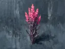 Lavendel in fuchsia, schilderij van lavendel van dichtbij