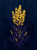 Lavendel in zwavelviolet, schilderij van lavendel van dichtbij