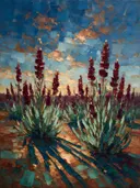 Lavendel onder de hemel in wijnmint, schilderij van lavendel onder de hemel
