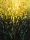 Lavendel van dichtbij in citroen, schilderij van lavendel van dichtbij