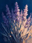 Lavendel van dichtbij in zandduin, schilderij van lavendel van dichtbij