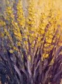 Lavendel van dichtbij in zwavelviolet, schilderij van lavendel van dichtbij