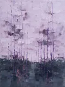 Abstract landschap in leisteen en lila