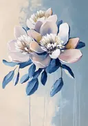 Schilderij van een lichtroze pioenroos