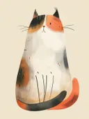 Lieve lapjeskat, dieren schilderij