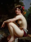 Klassiek schilderij 'Liggende Nimf'