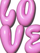3D ballonletters met het woord love in roze