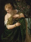 Lucretia van Paolo Veronese: portret met vrouwen, ponjaard en blond