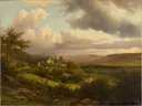 Luxemburgs landschap met zicht op kasteel Berg van Barend Cornelis Koekkoek: landschap met kasteel