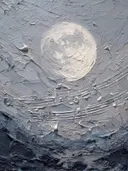 Maan in reliëfverf, surrealisme schilderij
