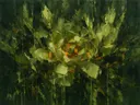 Magnolia in limoen, schilderij van magnolia van dichtbij