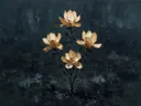 Magnolia in zandduin, schilderij van magnolia op de helling