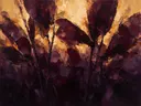 Magnolia van dichtbij in aubergine, schilderij van magnolia van dichtbij