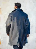 Schilderij: man jas met de kracht van inkt