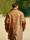 Schilderij: man jas