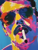 Pop-art portret man met zonnebril