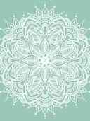 Mintgroen mandala schilderij met stippenrand