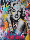 Pop-art portret in graffiti-stijl
