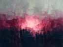 Abstract landschap in marineblauw en magenta