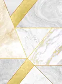 Art deco marmeren schilderij met gouden chevronbanden