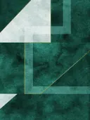 Art deco schilderij met groene marmeren driehoeken en goud