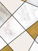 Art deco schilderij met marmeren ruitpatroon en gouden vlakken