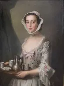 Meisje met een blad van Philippe Mercier: portret met vrouw