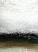 Minimalistisch abstract schilderij met horizontale banden in wit en grijs