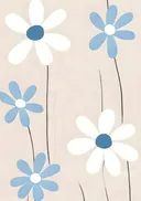 Schilderij van minimalistische madeliefjes