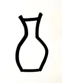 Minimalistische lijntekening van een vaas