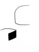 Minimalistische zwarte abstracte vormen op wit