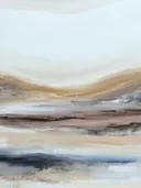 Abstract landschap schilderij in zand- en taupetinten