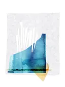 Modern abstract collage schilderij in blauw en turquoise